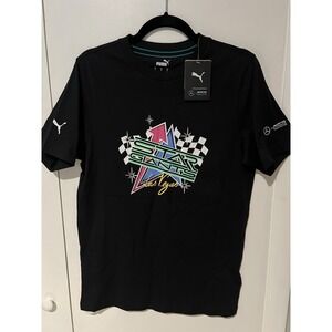NWT Puma Mercedes-AMG F1 Mens Size Small T-Shirt Las Vegas GP Black